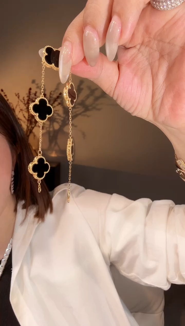 【闪购商品】玛瑙/玉髓手链18K金镶嵌6g黑色