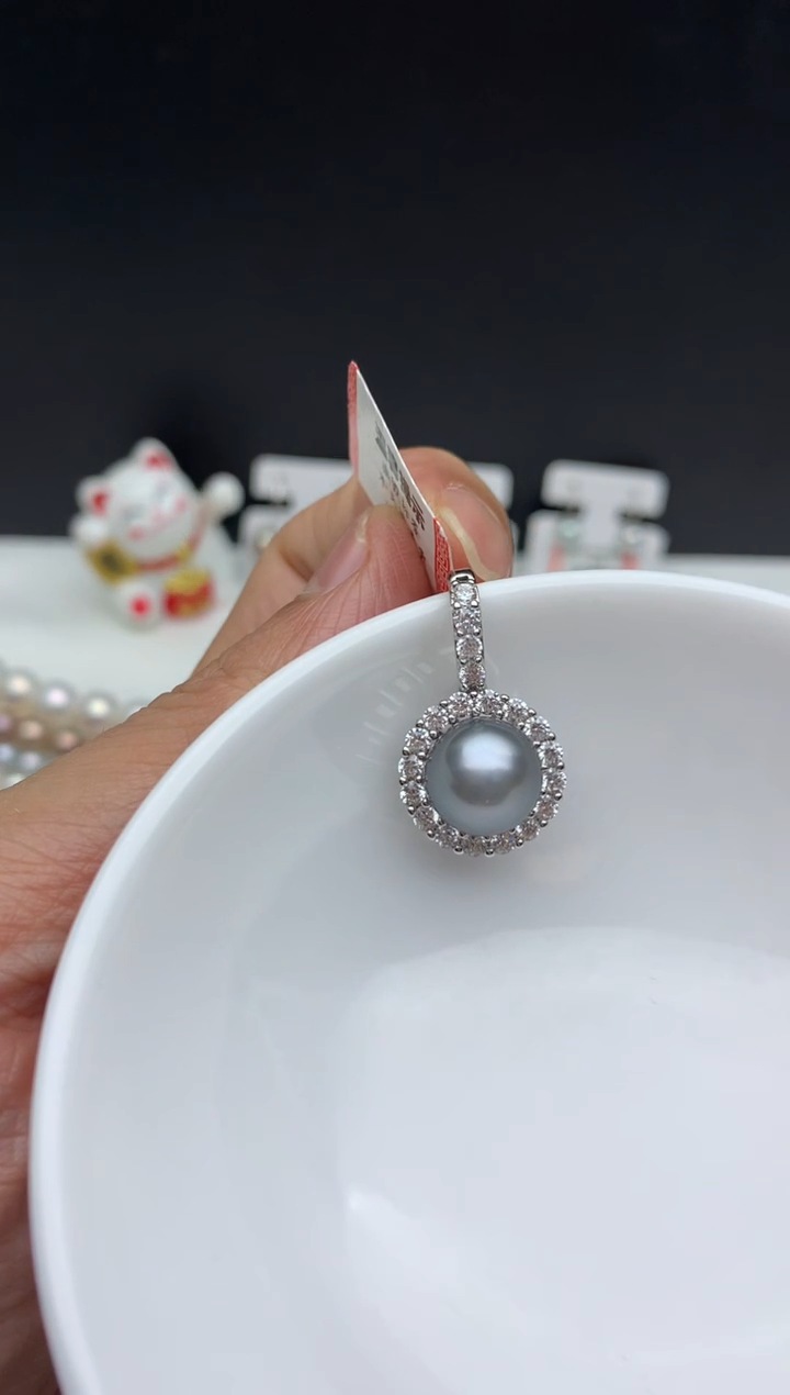 未镶嵌ff海水珍珠大溪地吊坠(赠链）10~11mm