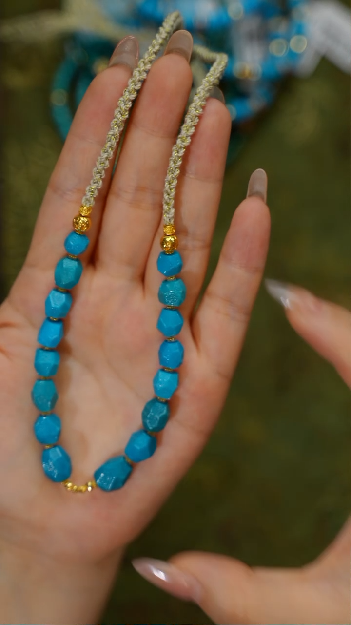 18K金镶嵌绿松石珠宝奇石q10