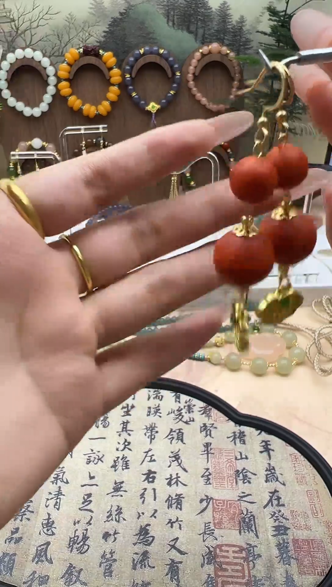 蜜蜡未镶嵌耳饰302