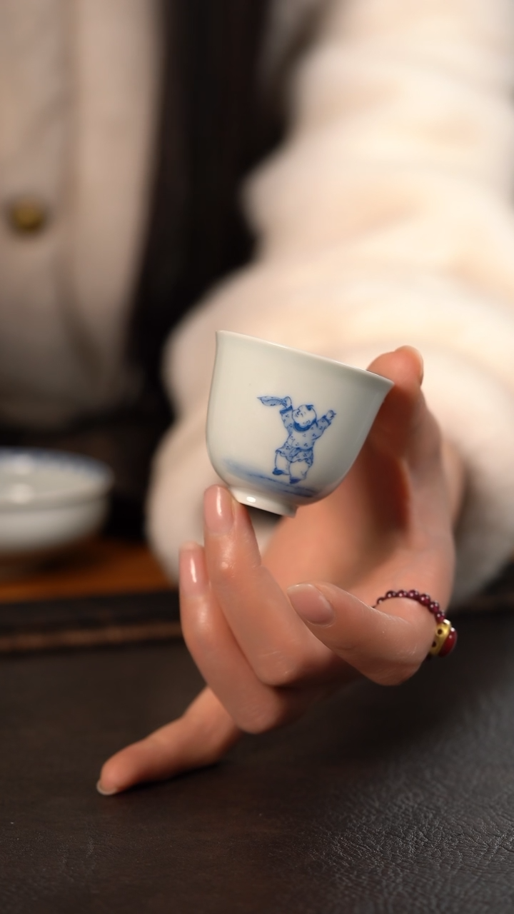 【闪购商品】杯聚澜堂童子采茶小闻香杯d款