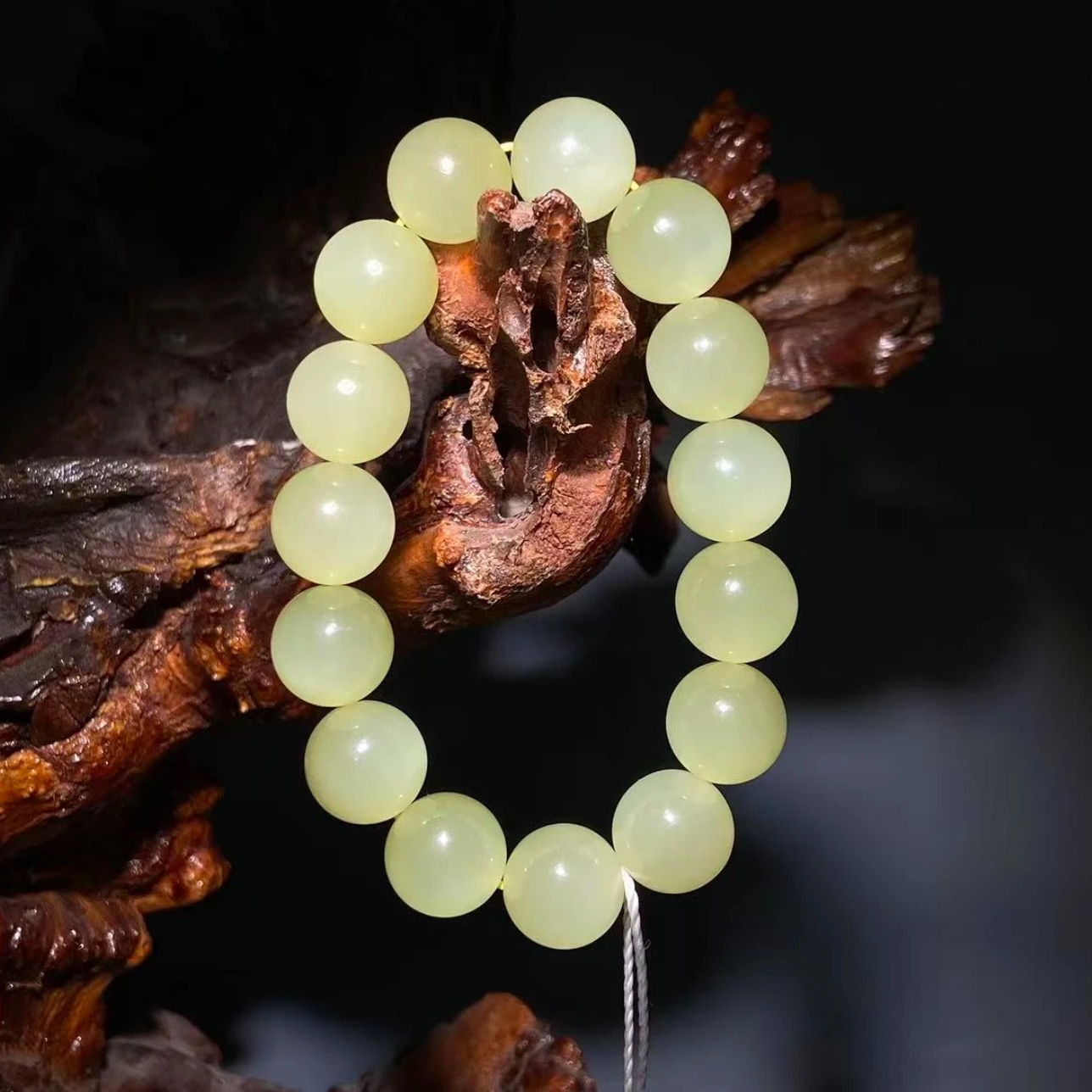 岫玉单圈圆珠卡12mm手串SL192多样性发其一