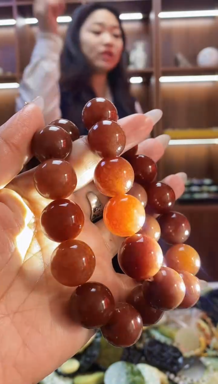 未镶嵌蛇纹石玉手串+18