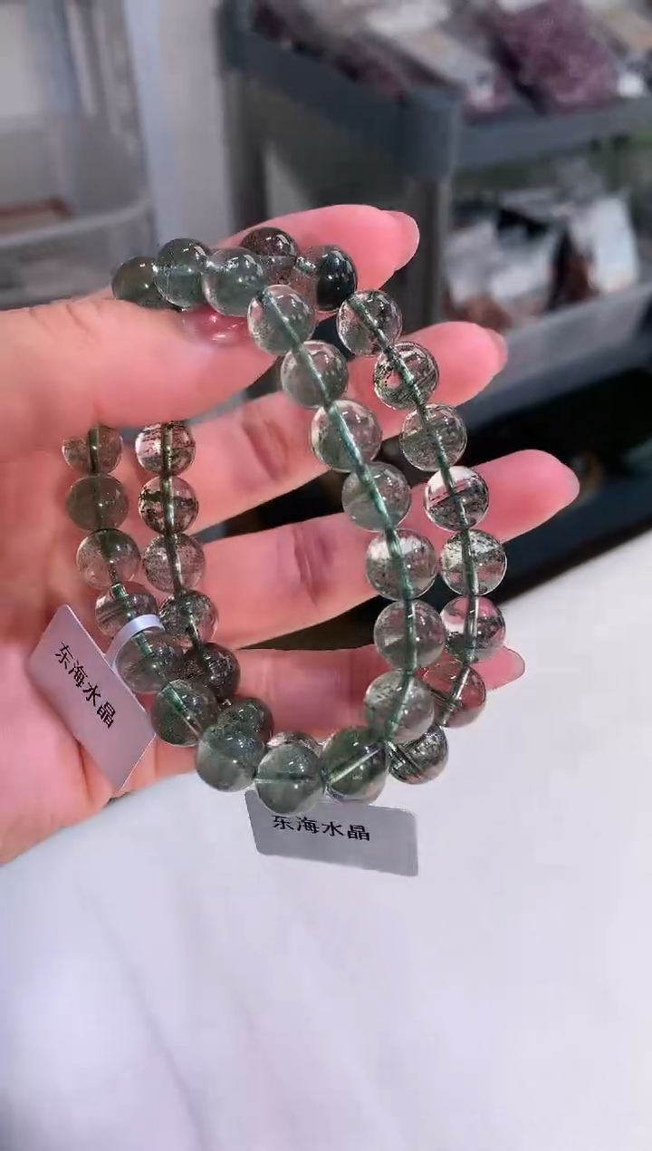 【闪购商品】水晶手链未镶嵌8.8-9mm绿幽灵千层多样性发其一