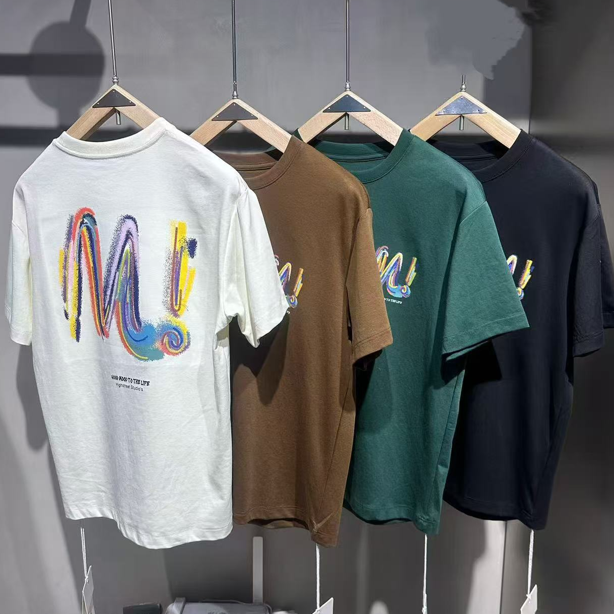 【大东服饰】春夏新品男士潮流时尚字母印花休闲圆领短袖体恤25017