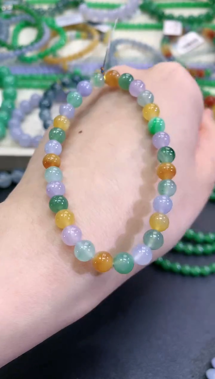 【闪购商品】翡翠手串未镶嵌D134    紫货有色差