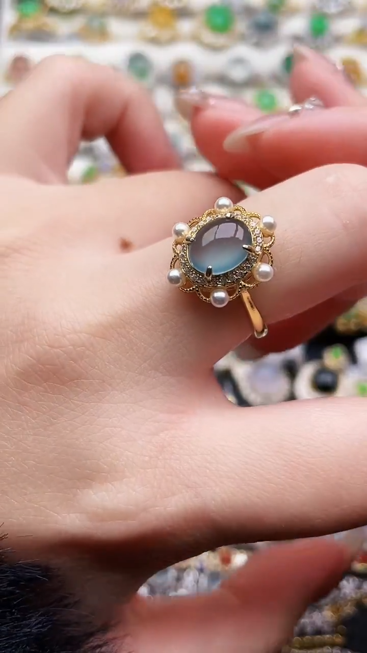 银S925镶嵌戒指翡翠117