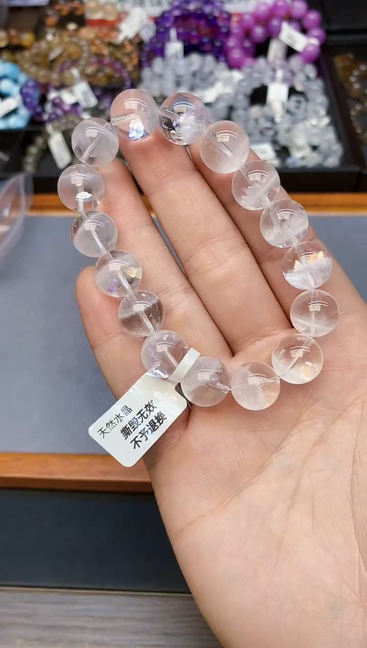 【闪购商品】水晶手链未镶嵌27 白幽灵13mm