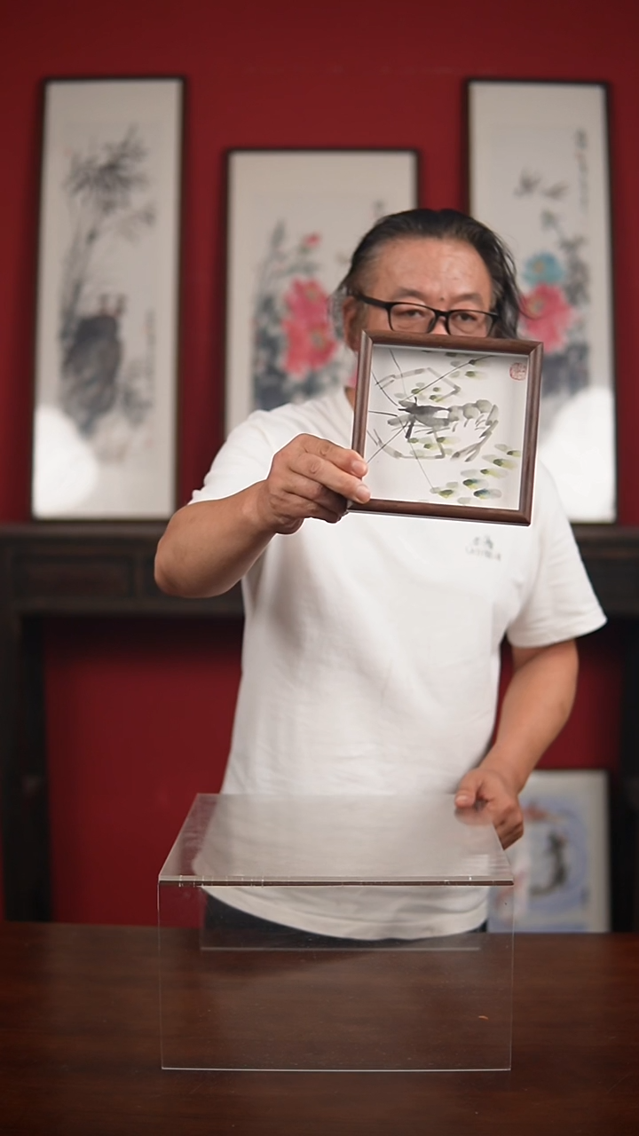国画手绘-6寸摆台庆云作品