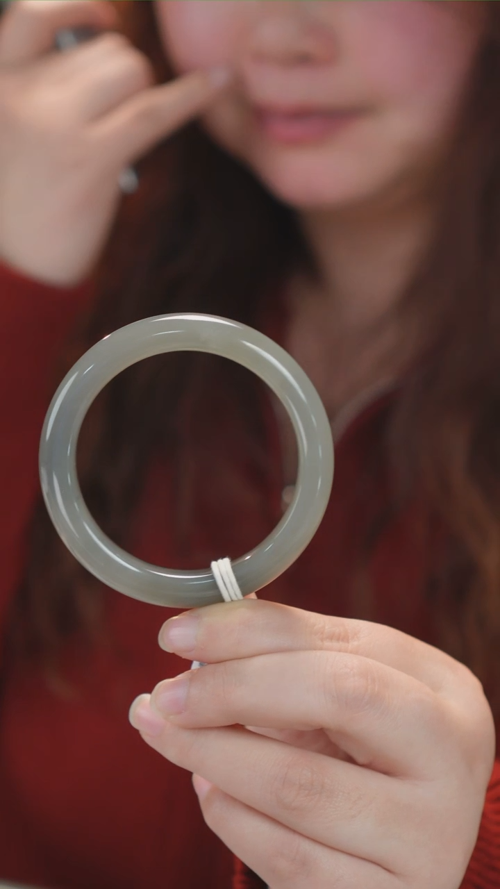 【闪购商品】和田玉手镯未镶嵌9【柚子来啦】和田玉拍一发一55