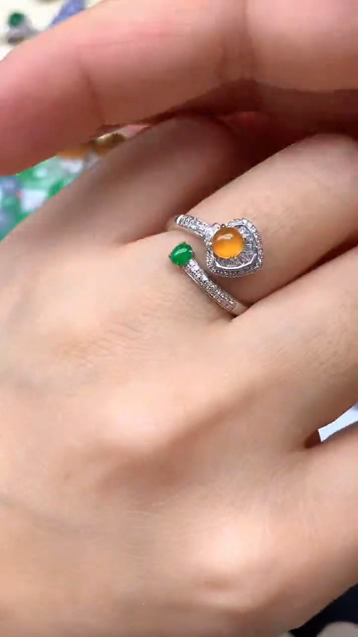 【闪购商品】翡翠戒指18K金镶嵌241-天然翡翠