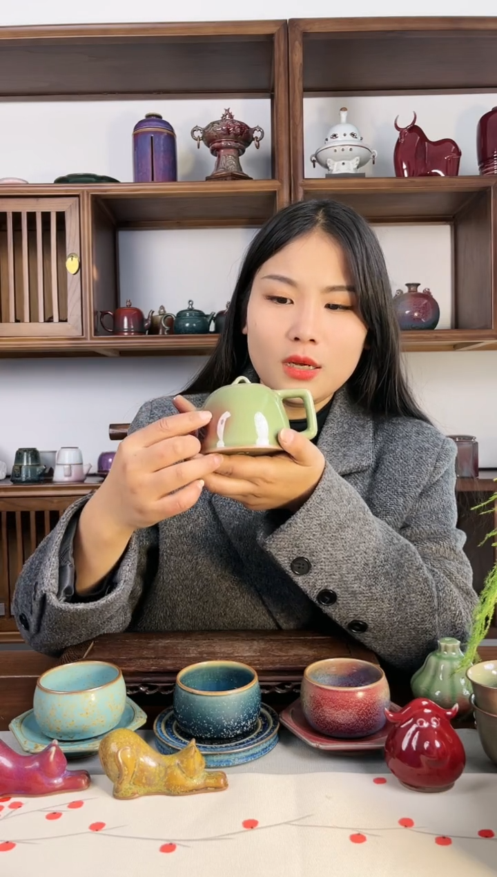 【闪购商品】瓷片钧尚源翡翠绿芳华石瓢