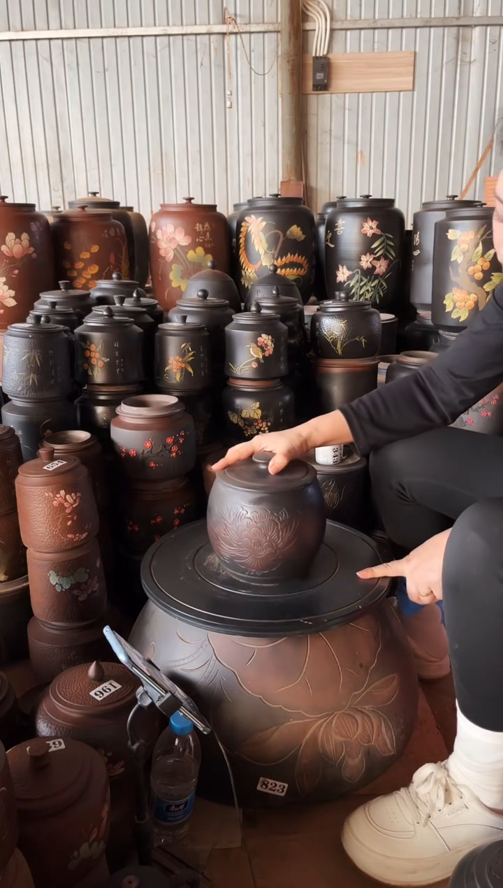 【闪购商品】壶完品 茶叶罐 腰鼓 牡丹花     