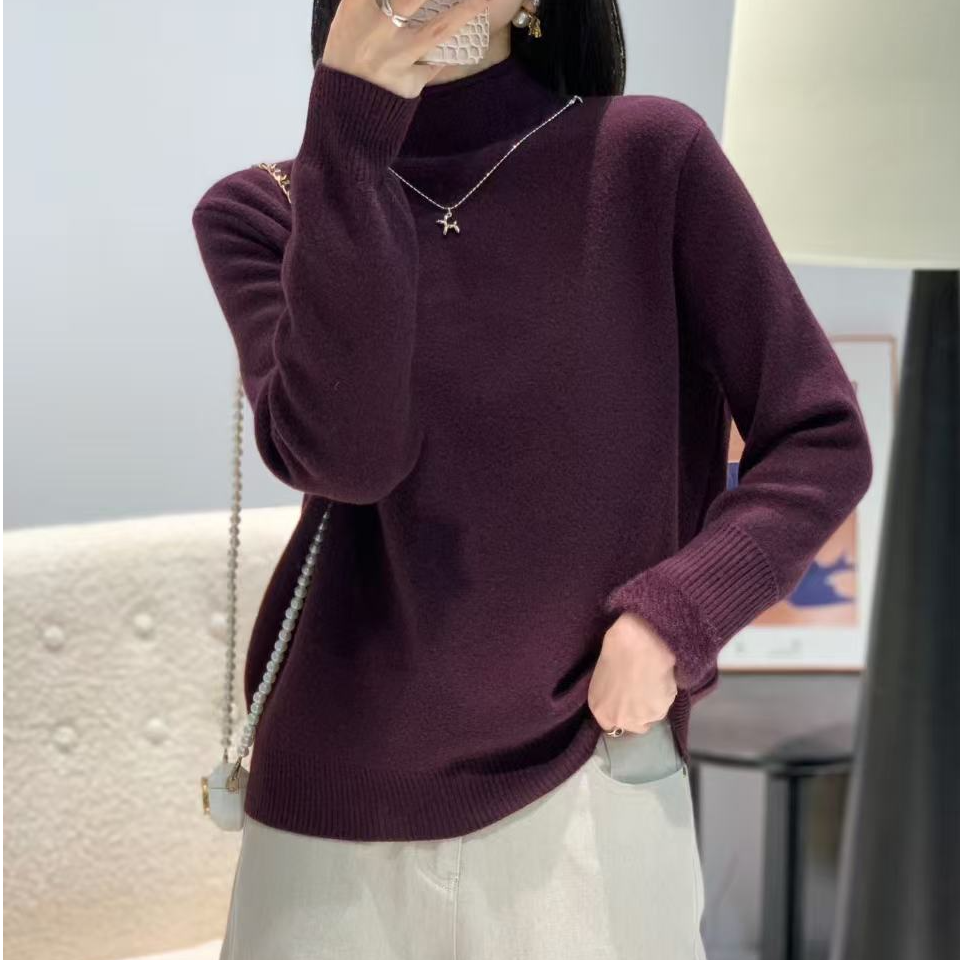 女针织中领慵懒风毛针织衫针织衫打底衫上衣