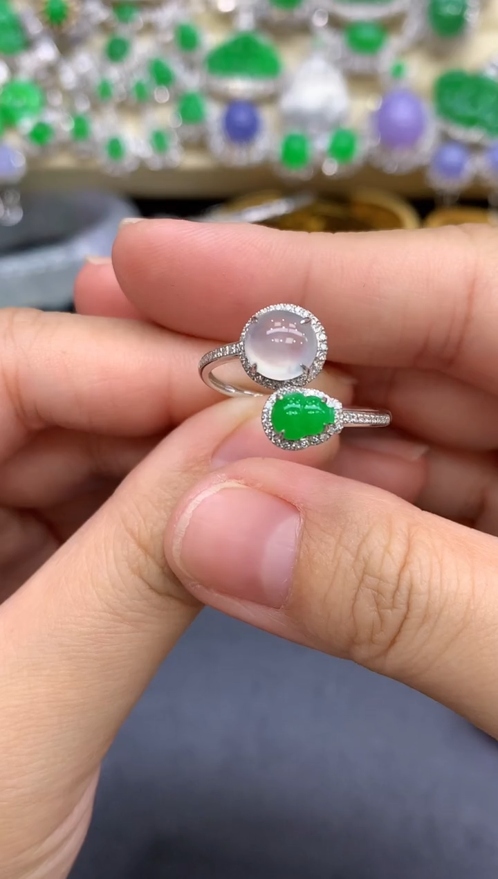 18K金镶嵌戒指翡翠238-中国好珍宝