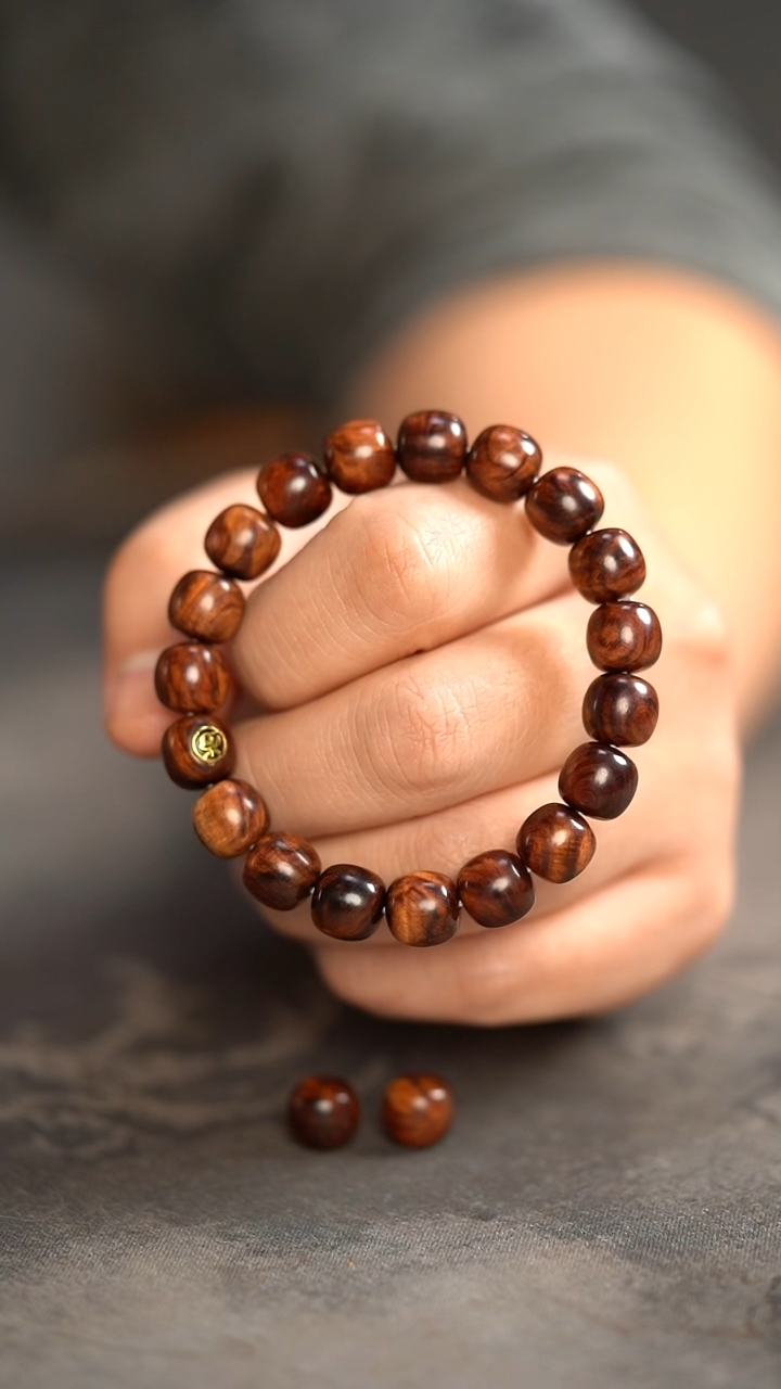 【闪购商品】黄花梨/降香黄檀手串/手链紫油梨蓉款老型11mm单圈