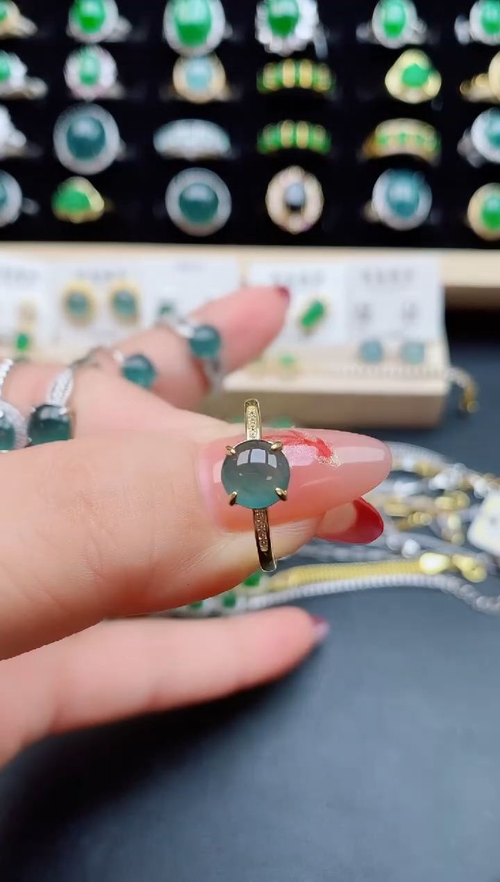 【闪购商品】翡翠戒指银S925镶嵌1321312