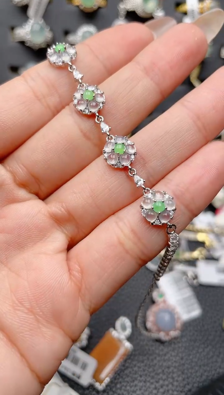 【闪购商品】翡翠戒指银S925镶嵌2222222222  45