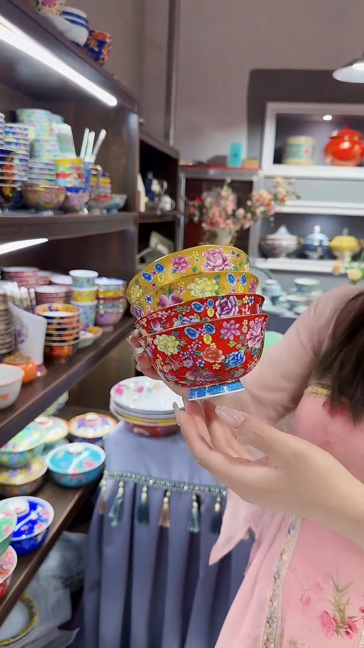 瓷片4.5英寸饭碗4个景德镇餐具