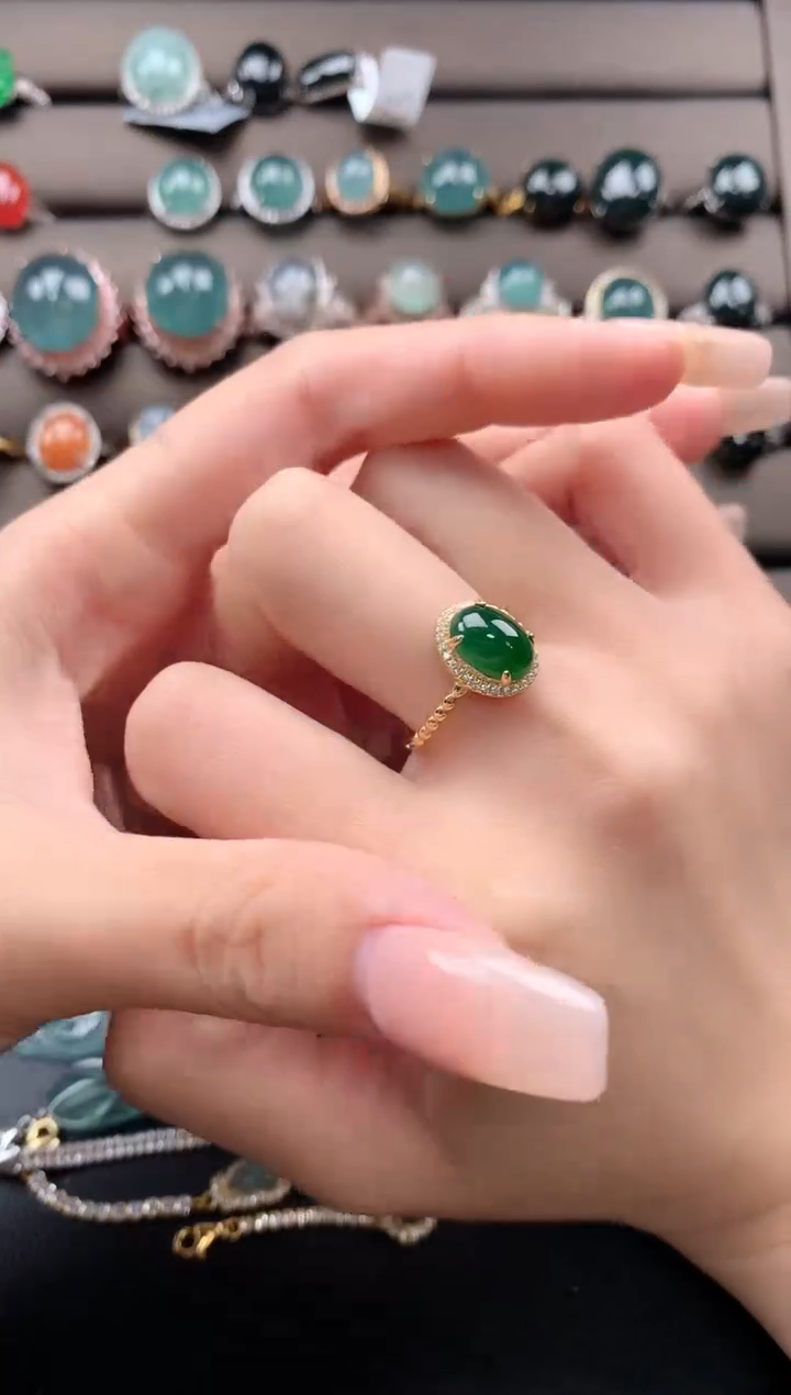 【闪购商品】翡翠戒指银S925镶嵌312331