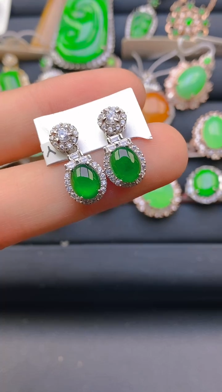 【闪购商品】翡翠戒指银S925镶嵌天然A货翡翠1