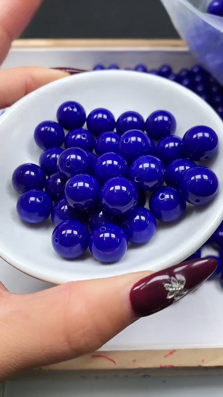 未镶嵌散珠玛瑙/玉髓E186 青金蓝玛瑙12mm10个9.9元