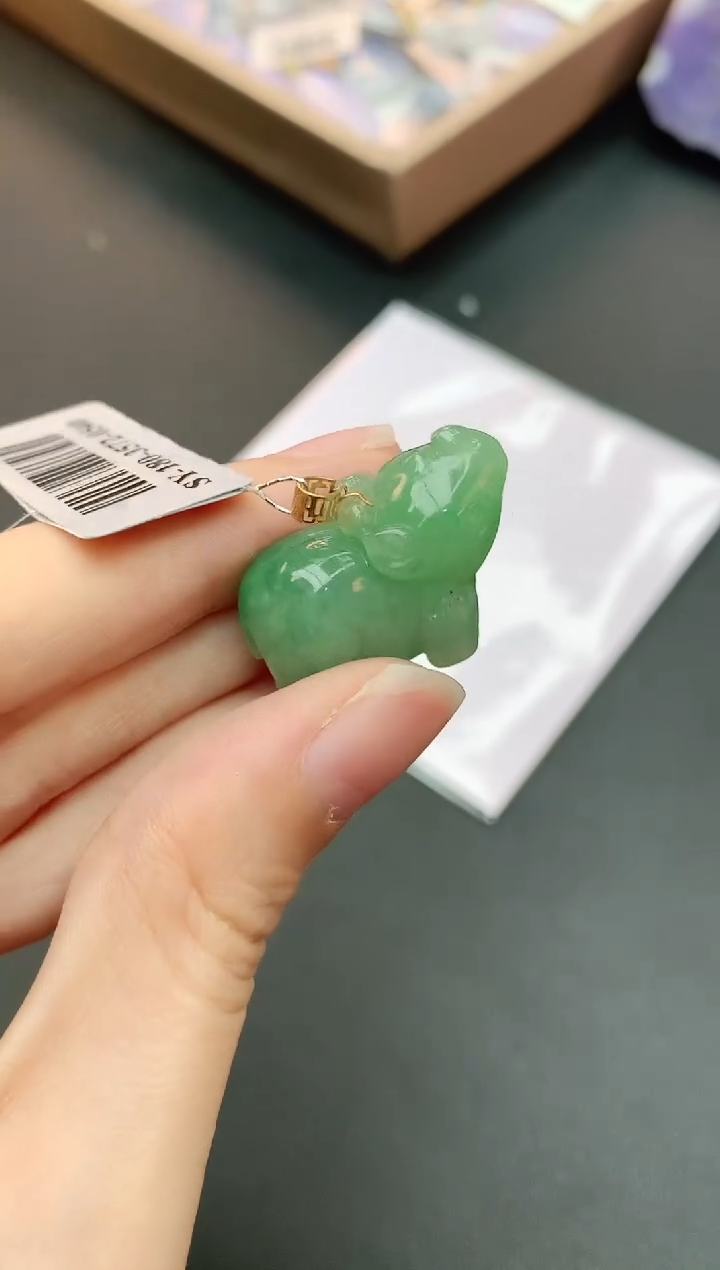 【闪购商品】翡翠颈饰18K金镶嵌赠礼盒证书 小君
