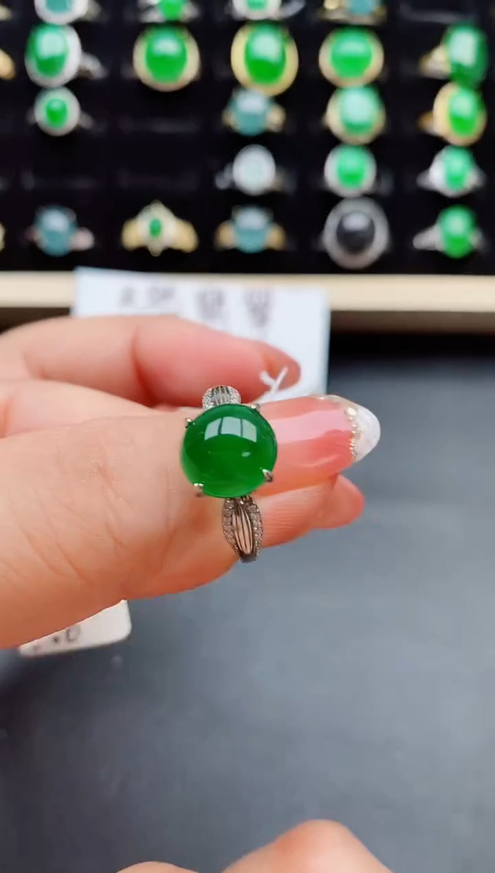 【闪购商品】翡翠戒指银S925镶嵌50805