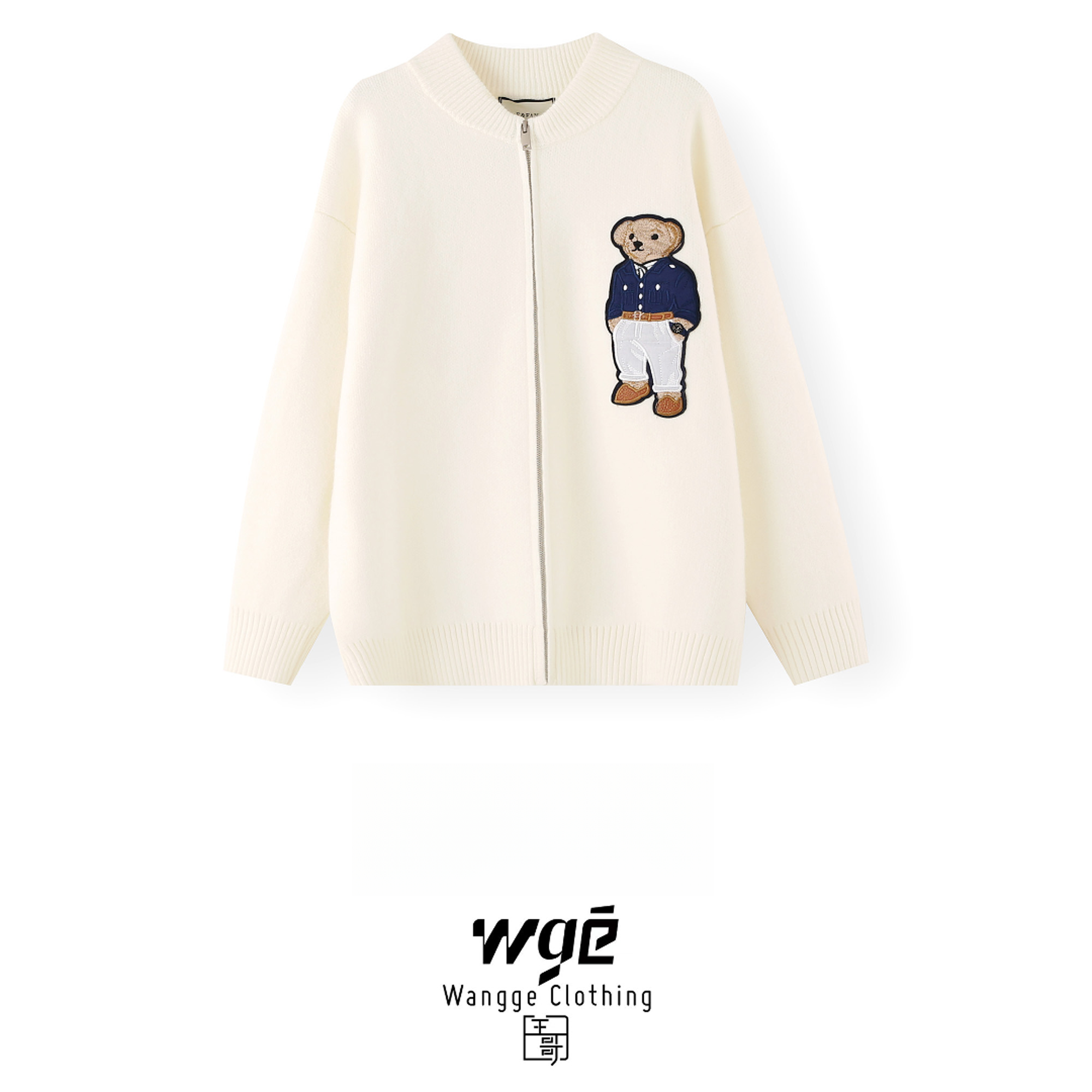 【艾丽莎定制】韩版小熊刺绣开衫外套-韩国二十号