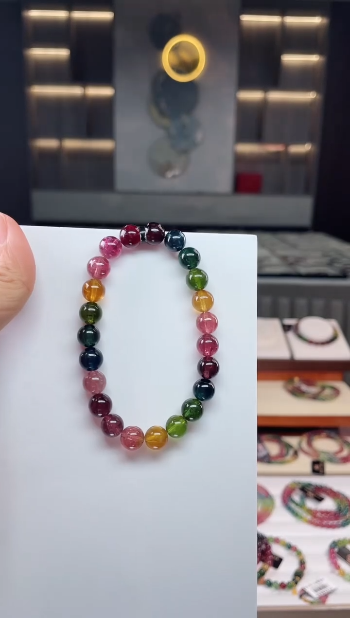 未镶嵌老矿碧玺单圈手串8mm+碧玺（多样性发一条）Q