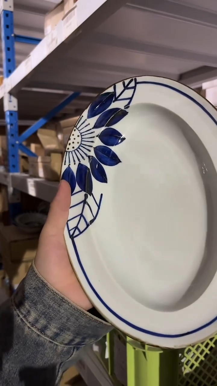 陶瓷大丽花 椭圆西餐盘