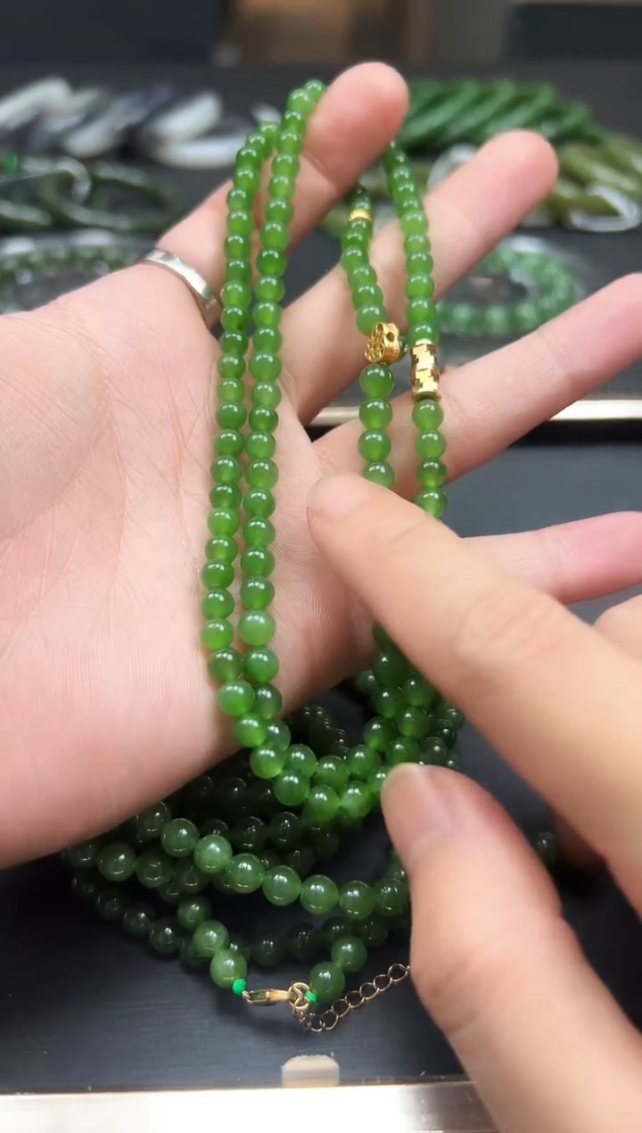 【闪购商品】和田玉项链未镶嵌一条 约6mm 多样性发1