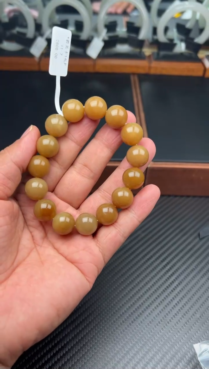 未镶嵌手串和田玉若羌微色差卡14