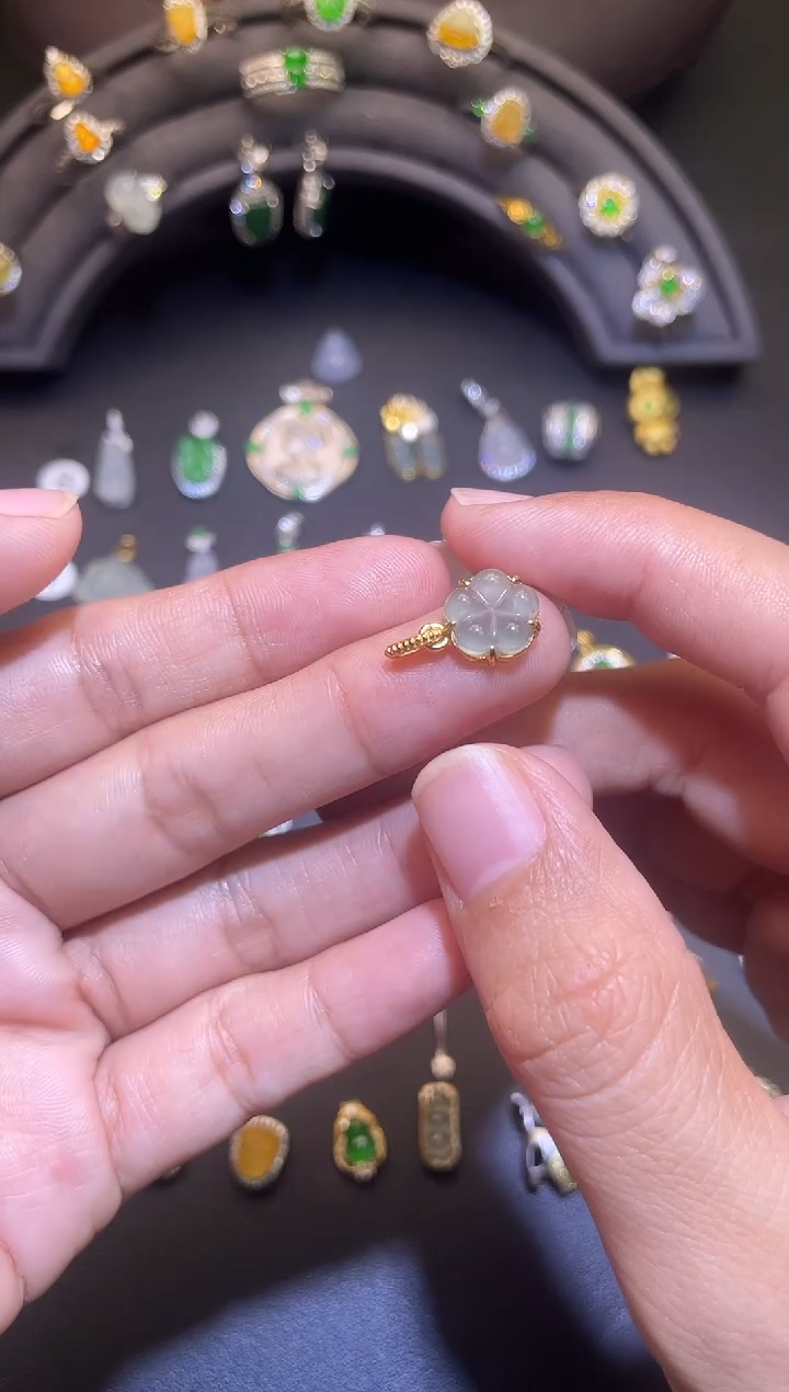 吊坠(不含链)银S925镶嵌翡翠1