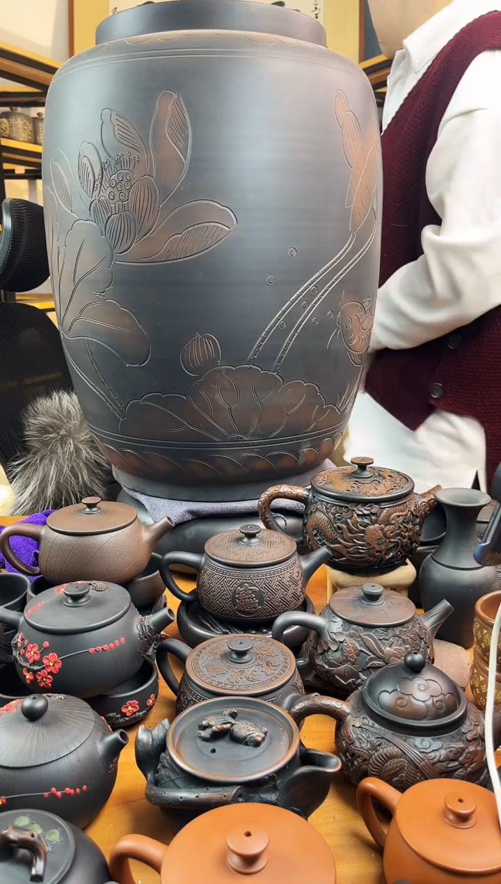 【闪购商品】壶完品 茶缸 荷花 高51cm