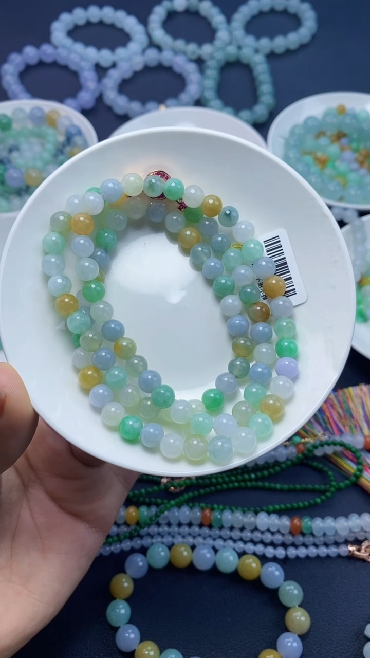 【闪购商品】翡翠散珠卡7加多宝项链