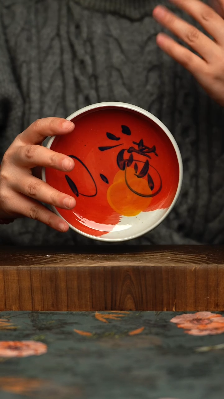 瓷片釉下彩手工手绘同款陶器
