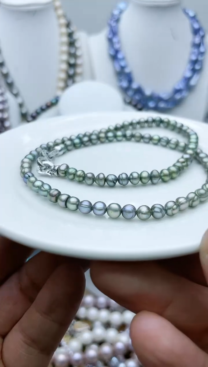 【闪购商品】淡水珍珠颈饰钛钢1