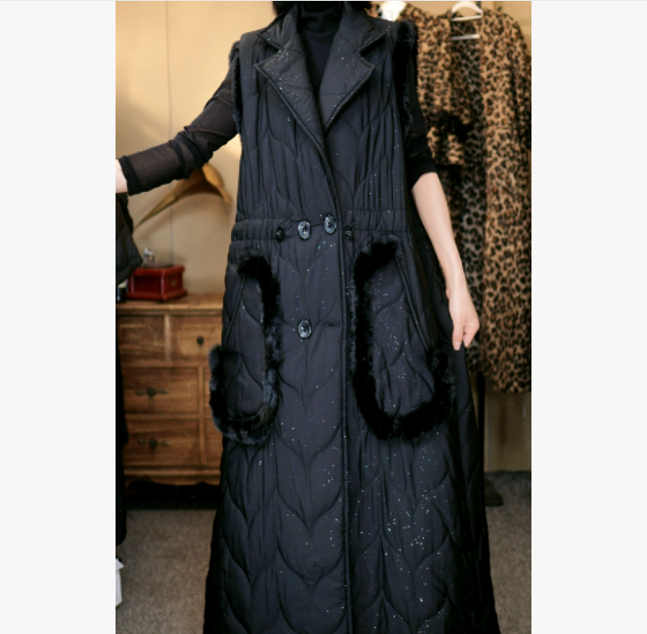 121-毛边大口袋马夹棉服