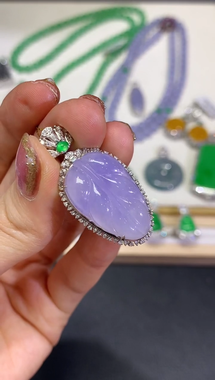 【闪购商品】翡翠颈饰18K金镶嵌团购34