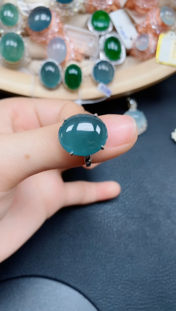【闪购商品】翡翠戒指银S925镶嵌翡翠