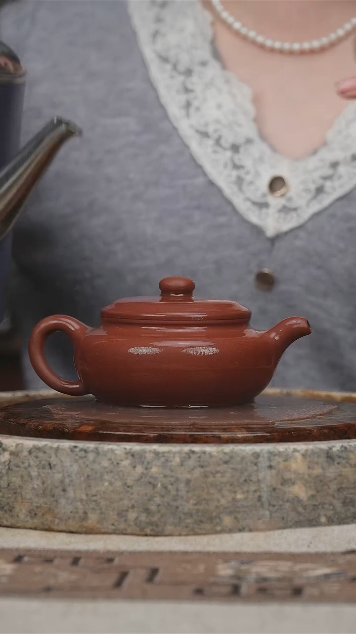 【闪购商品】紫砂茶壶龙血砂大口扁复