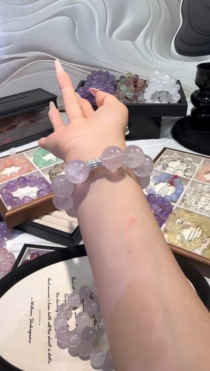 水晶手串未镶嵌薰衣草