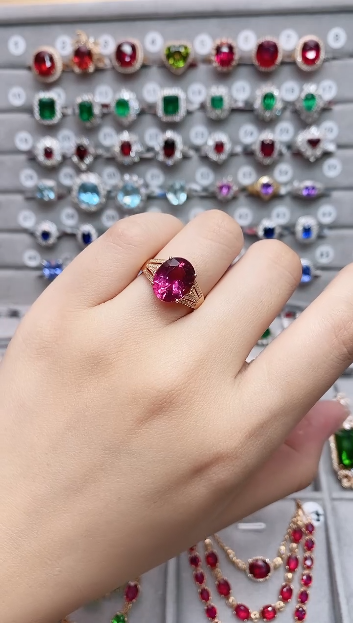 【闪购商品】碧玺18K金戒指18K金镶嵌·