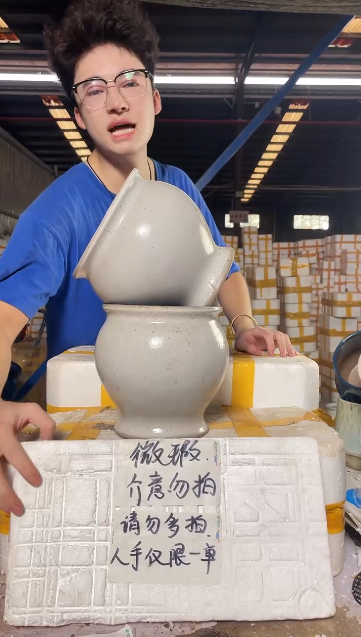 紫砂花盆宜兴紫砂粗陶花盆尺寸(口/高)18/20