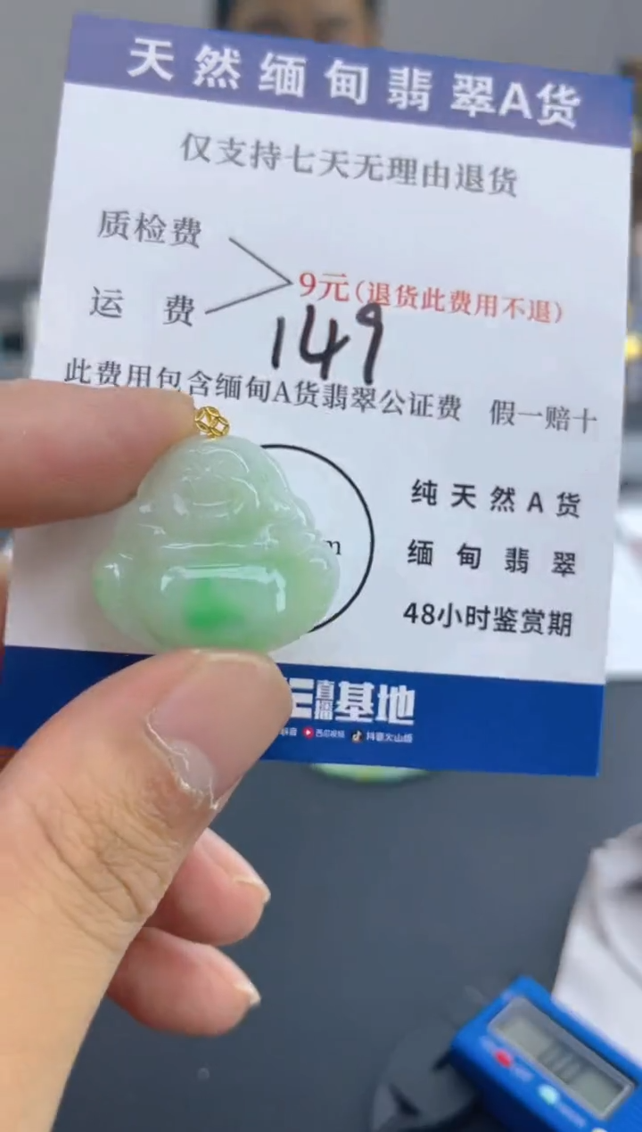 颈饰18K金镶嵌翡翠纯天然缅甸翡翠A货