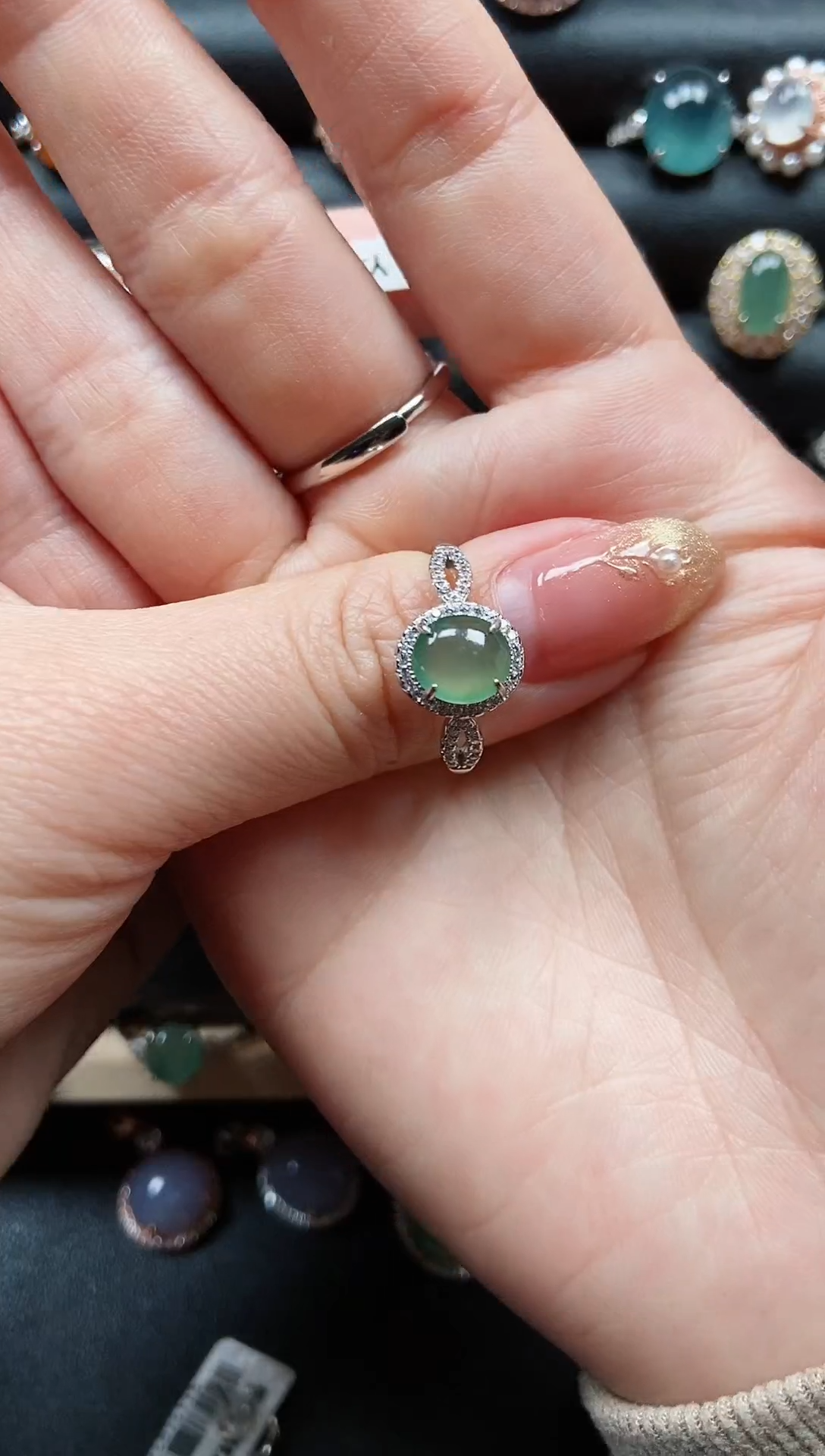 【闪购商品】翡翠戒指银S925镶嵌333333333