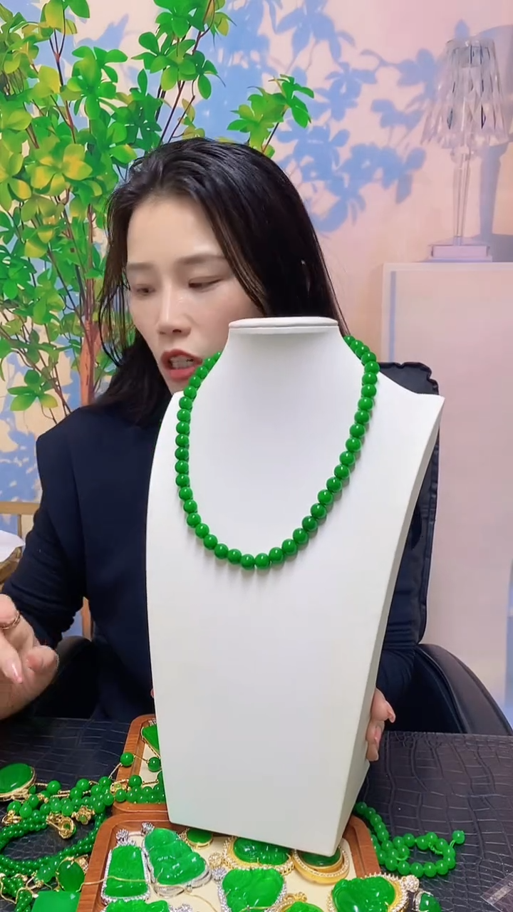 【闪购商品】翡翠项链14K金镶嵌翡翠项链