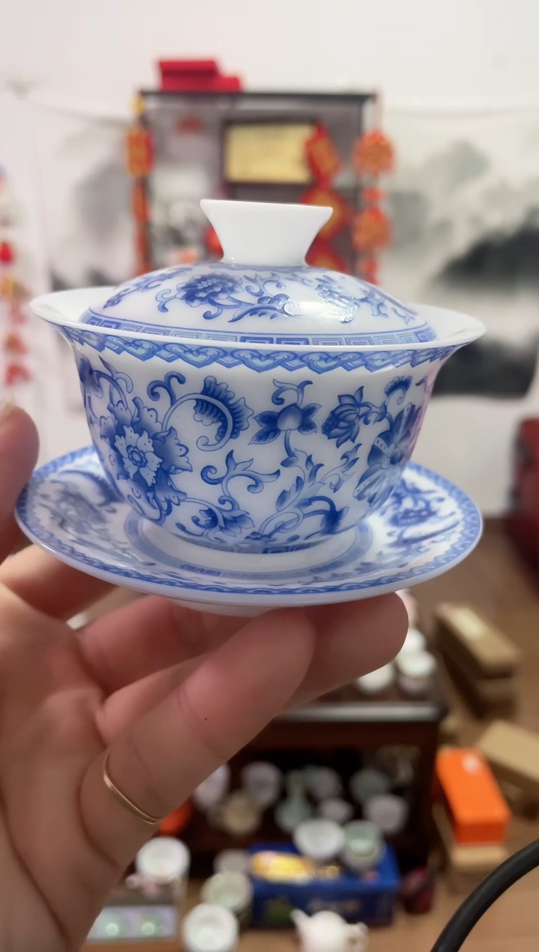 【闪购商品】【瓷心匠物】直播间福利专款冰缠枝莲盖碗