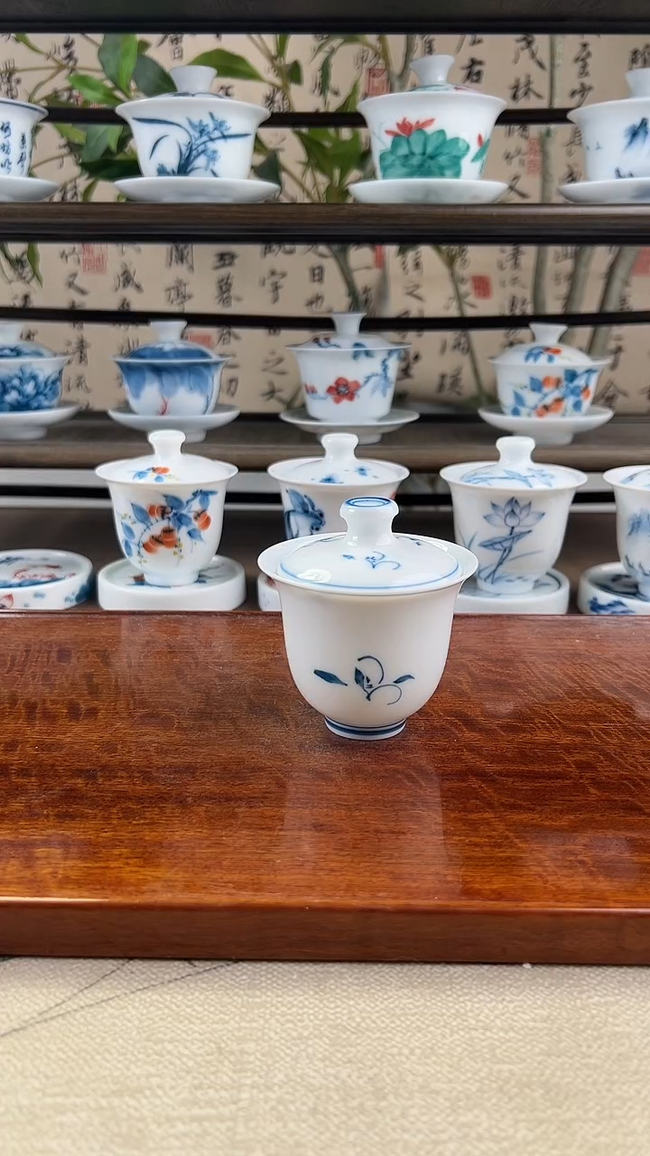 微瑕玉兰美人备盖碗